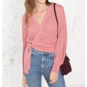 & OTHER STORIES Wrap Tie Sweater in Pink